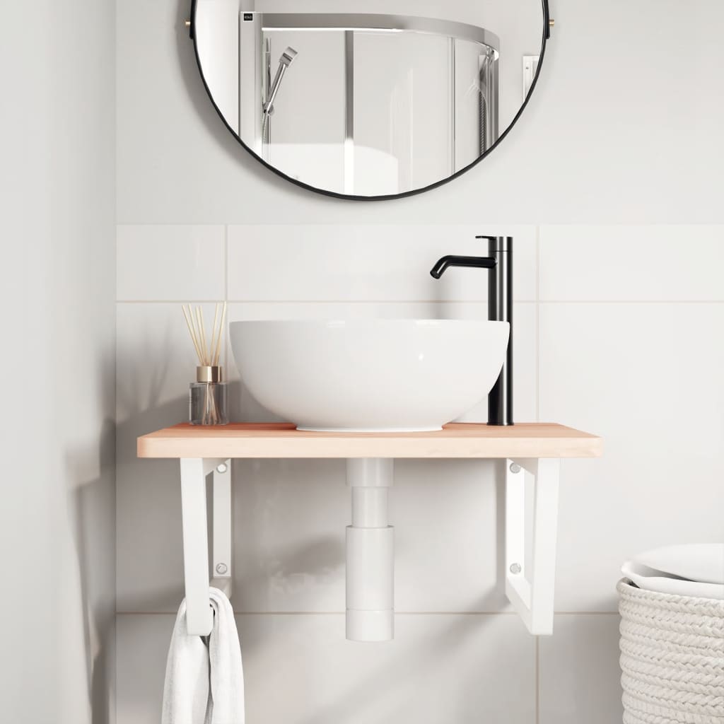 Staffe da parete Vidaxl per lavandino 2 St Trapezium acciaio bianco