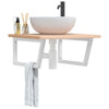 Staffe da parete Vidaxl per lavandino 2 St Trapezium acciaio bianco