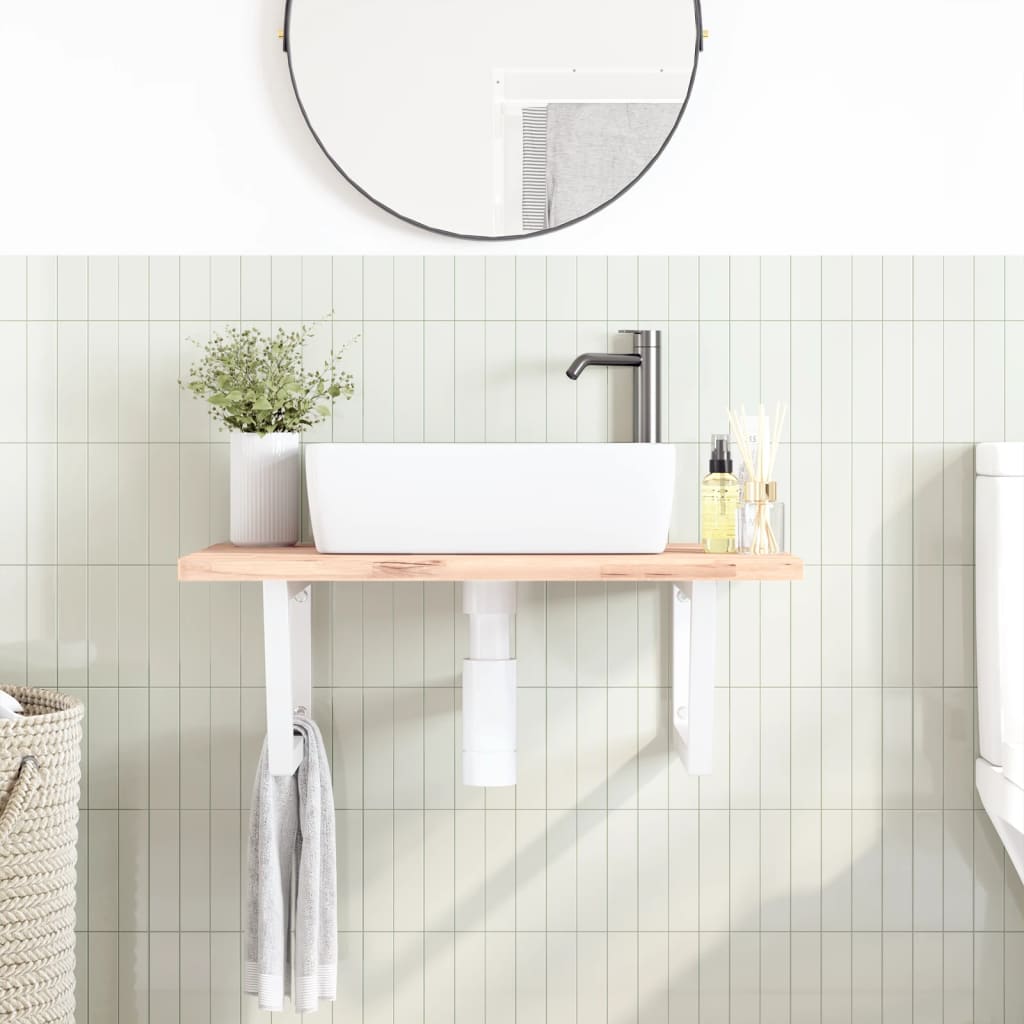 Staffe da parete Vidaxl per lavandino 2 St Trapezium acciaio bianco