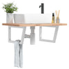 Staffe da parete Vidaxl per lavandino 2 St Trapezium acciaio bianco