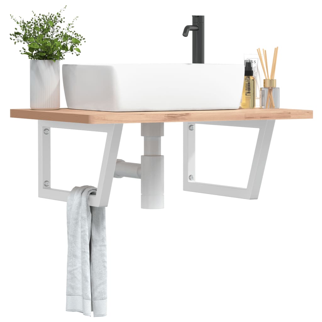 Staffe da parete Vidaxl per lavandino 2 St Trapezium acciaio bianco