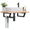 Staffe da parete Vidaxx per lavello 2 pezzi trapezio in acciaio nero