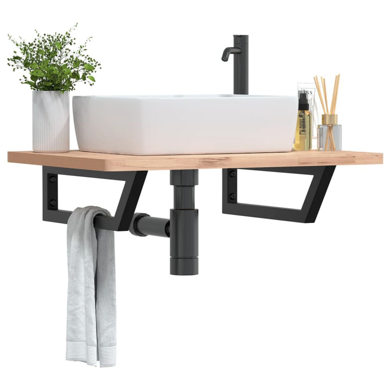 Staffe da parete Vidaxx per lavello 2 pezzi trapezio in acciaio nero