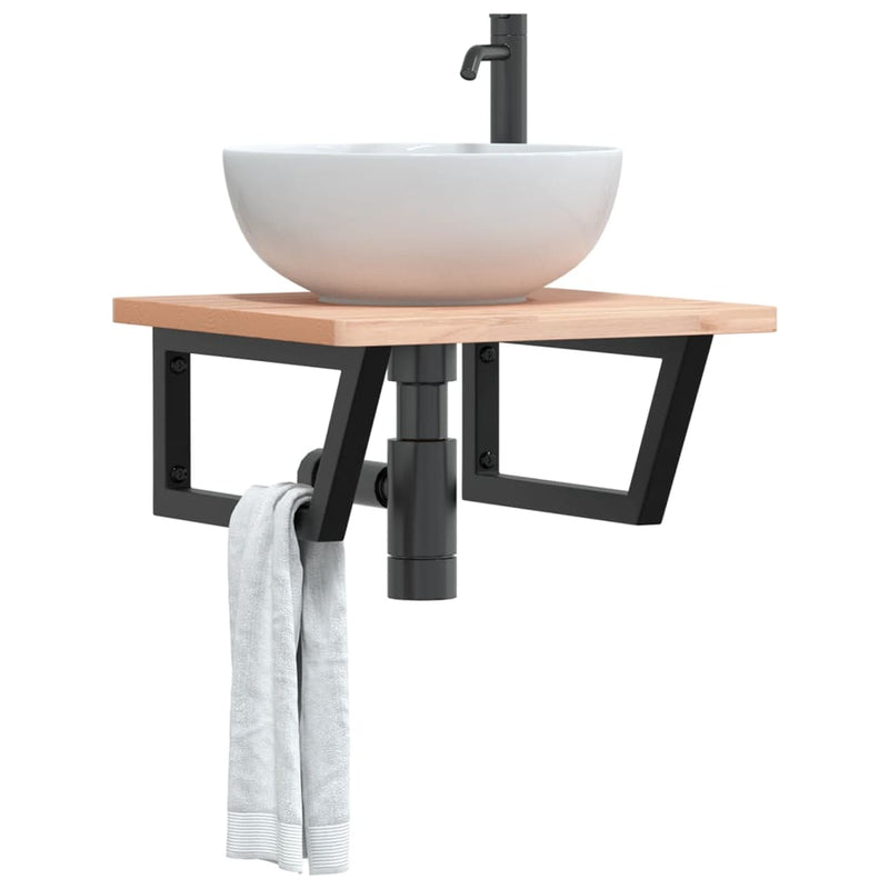 Staffe da parete Vidaxl per lavandino 2 St Trapezoidale Black