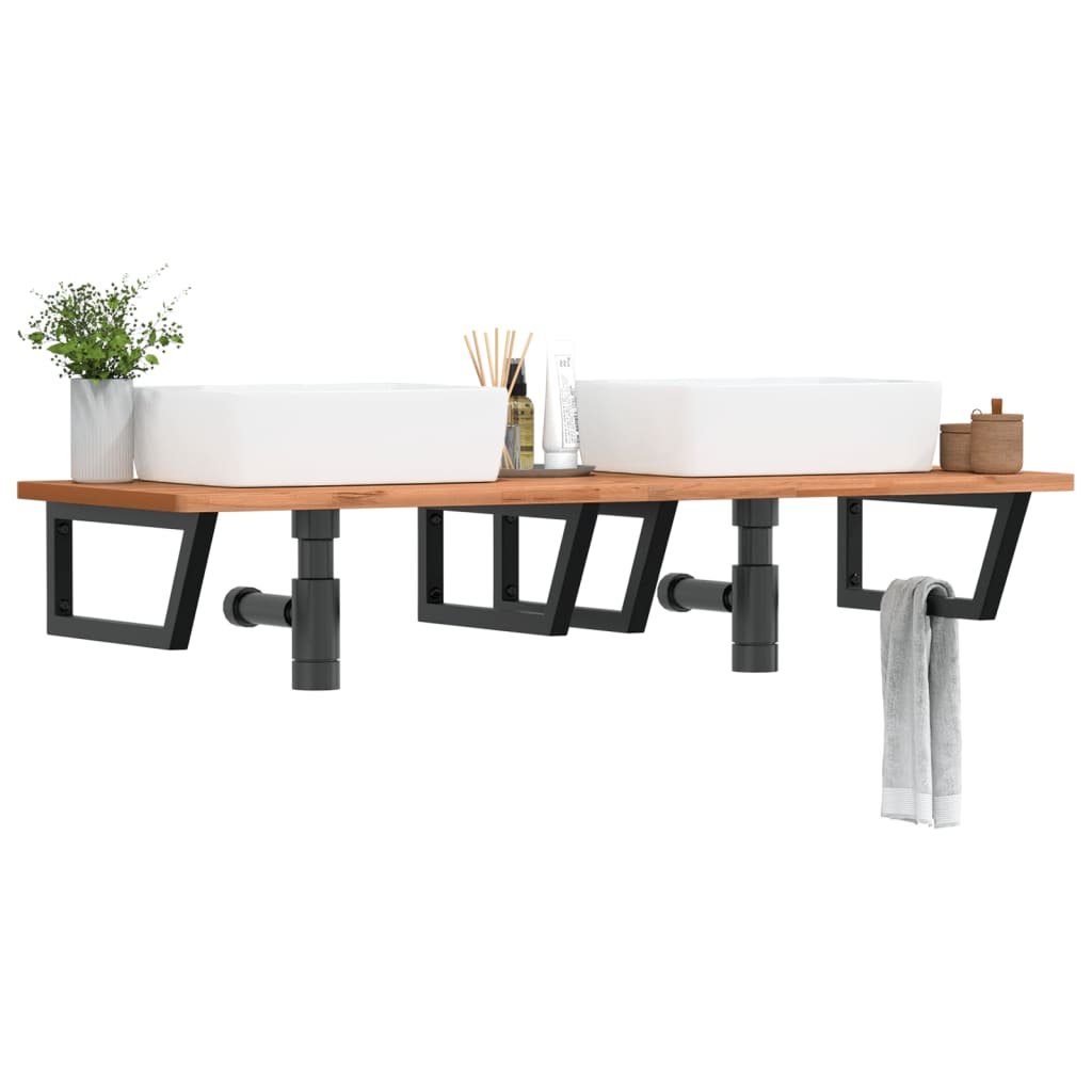 Staffe da parete Vidaxx per lavello 2 pezzi trapezio in acciaio nero