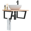 Staffe da parete Vidaxx per lavello 2 pezzi trapezio in acciaio nero