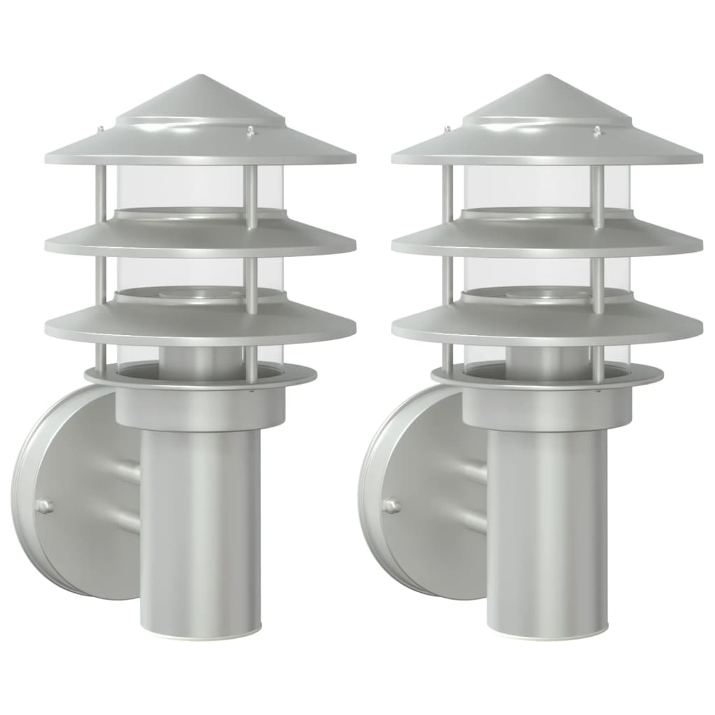Vidaxl Lampade a parete da esterno 2 St Acciaio inossidabile colorato