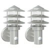 Vidaxl Lampade a parete da esterno 2 St con sensori in acciaio inossidabile colorato