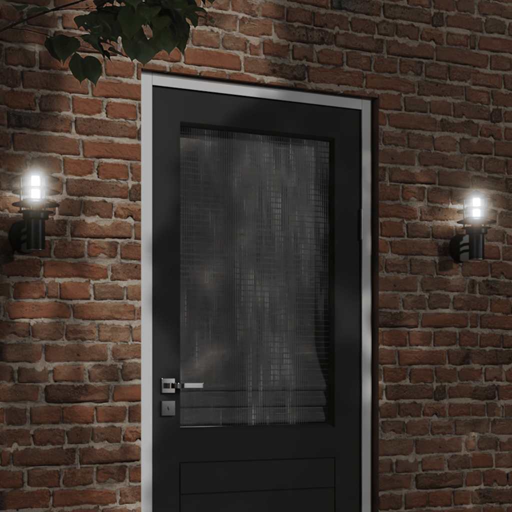 Vidaxl Lampada da parete da esterno in acciaio inossidabile nero