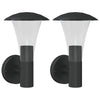 Vidaxl Lámparas de pared al aire libre 2 de acero inoxidable