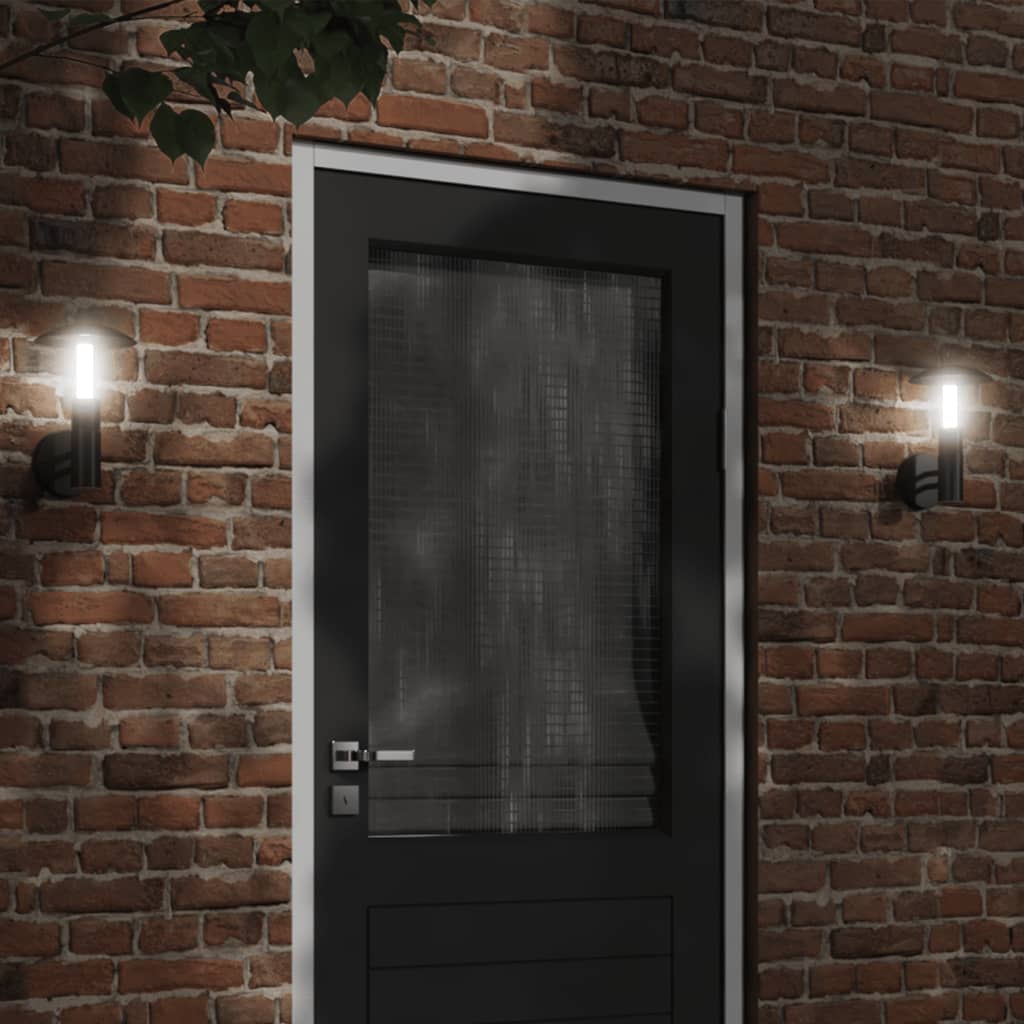 Vidaxl Lámparas de pared al aire libre 2 de acero inoxidable