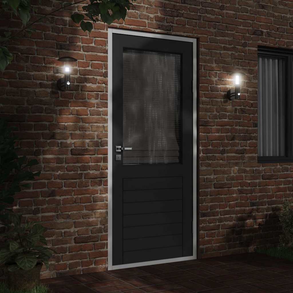 Vidaxl Lampade a parete da esterno 2 St con sensori in acciaio inossidabile nero