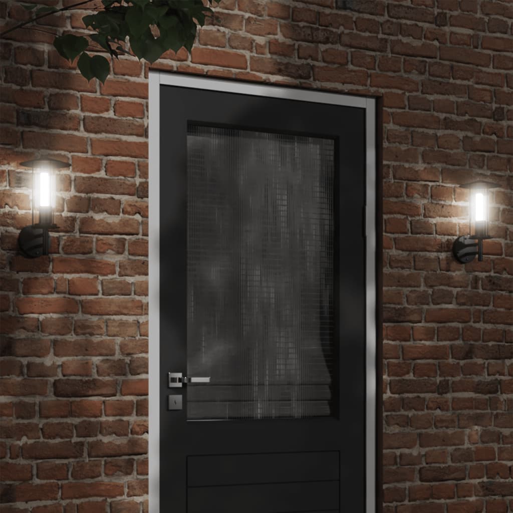 Vidaxl Lámpara de pared exterior de acero inoxidable negro