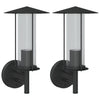 Vidaxl Lampade a parete da esterno 2 St Acciaio inossidabile nero