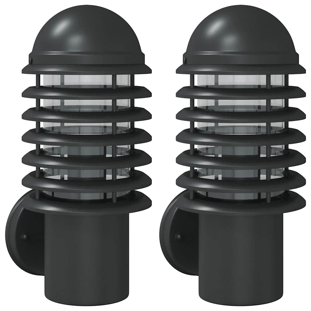 Vidaxl Lámparas de pared al aire libre 2 de acero inoxidable