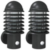 Vidaxl Lampade a parete da esterno 2 St con sensori in acciaio inossidabile nero