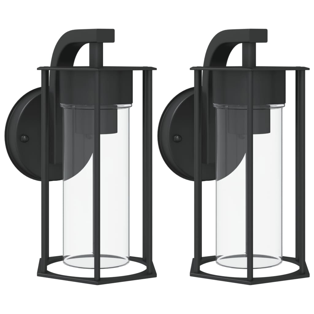Vidaxl Lampade a parete da esterno 2 St Acciaio inossidabile nero
