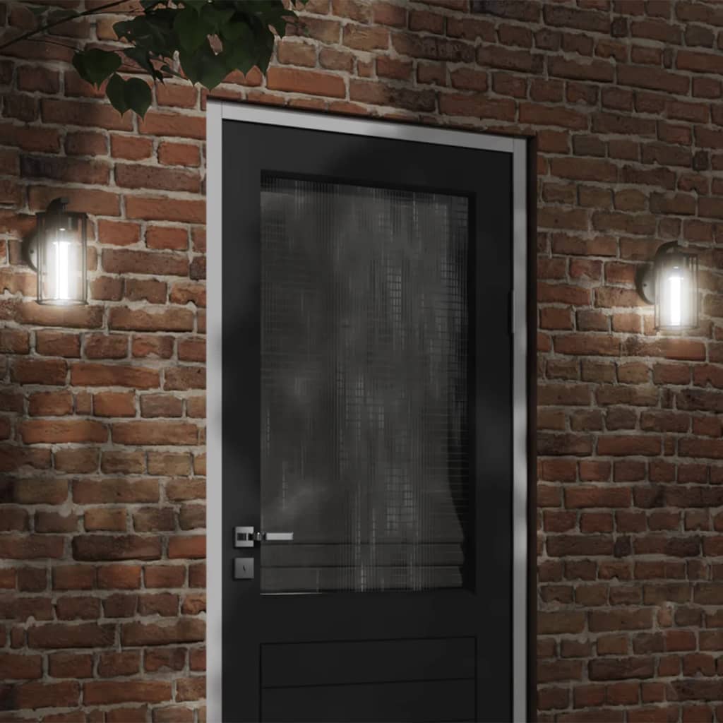 Vidaxl Lampade a parete da esterno 2 St Acciaio inossidabile nero