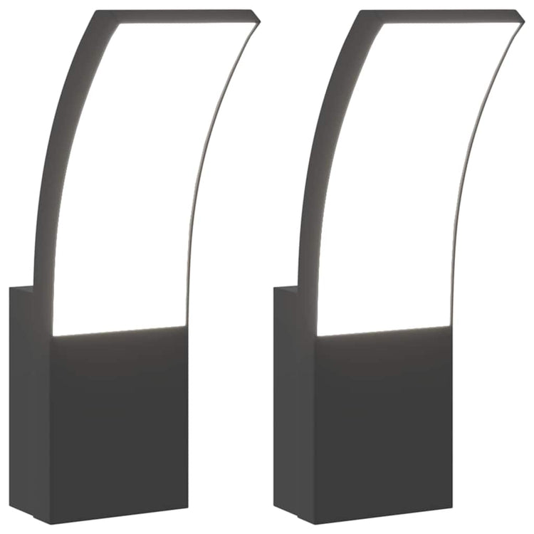 Vidaxl Lampade a parete da esterno 2 St Caschi LED in alluminio nero