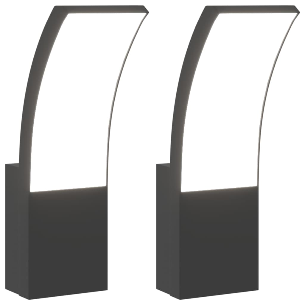 Vidaxl Lampade a parete da esterno 2 St Caschi LED in alluminio nero