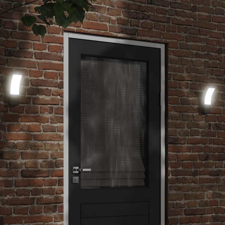 Vidaxl Lampade a parete da esterno 2 St Caschi LED in alluminio nero