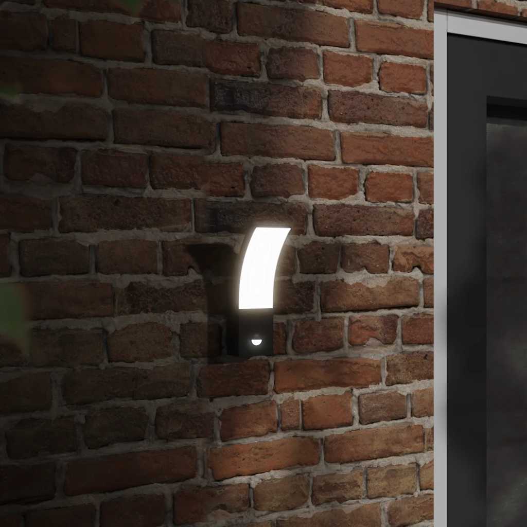 Vidaxl Lampade a parete da esterno 2 ST LED con sensori fuso in alluminio nero