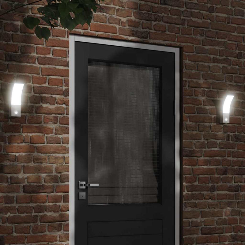 Vidaxl Lampada da parete da esterno LED con sensori Cast in alluminio bianco