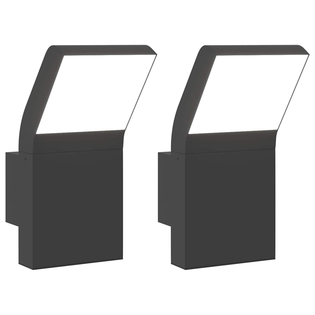 Vidaxl Lampade a parete da esterno 2 St Caschi LED in alluminio nero