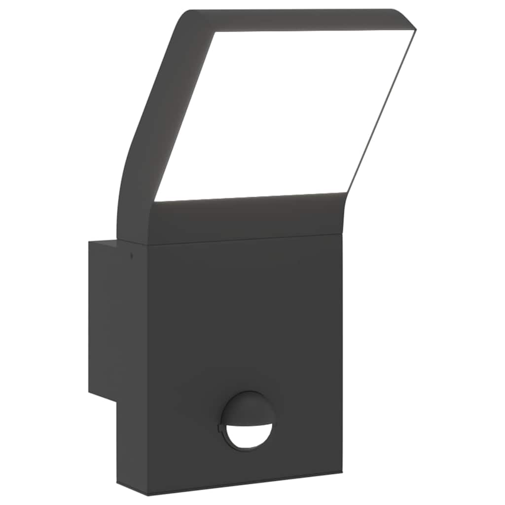 Vidaxl LED de lámpara de pared al aire libre con sensores de aluminio fundido