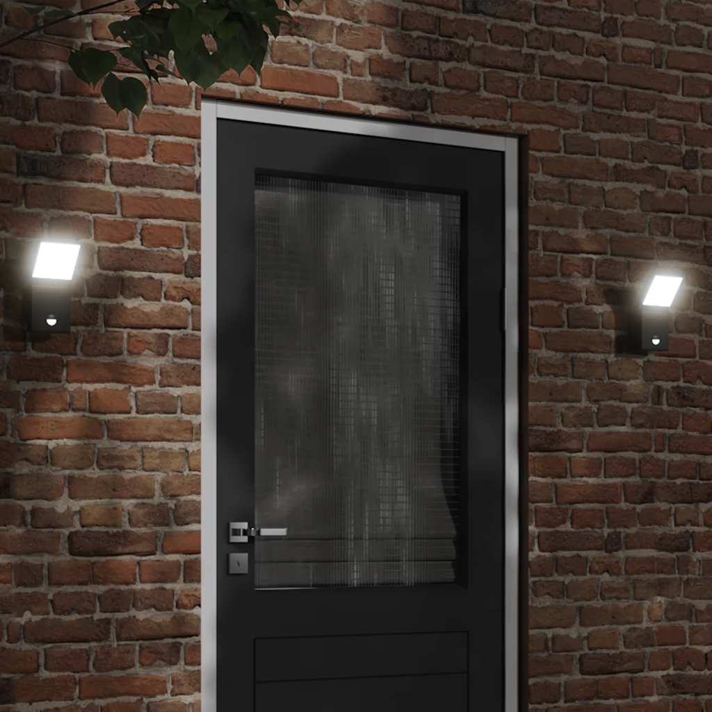Vidaxl LED de lámpara de pared al aire libre con sensores de aluminio fundido