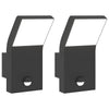 Vidaxl lámparas de pared al aire libre 2 st LED con sensores de aluminio fundido negro