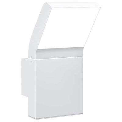 Vidaxl Lámpara de pared al aire libre LED fundido de aluminio blanco