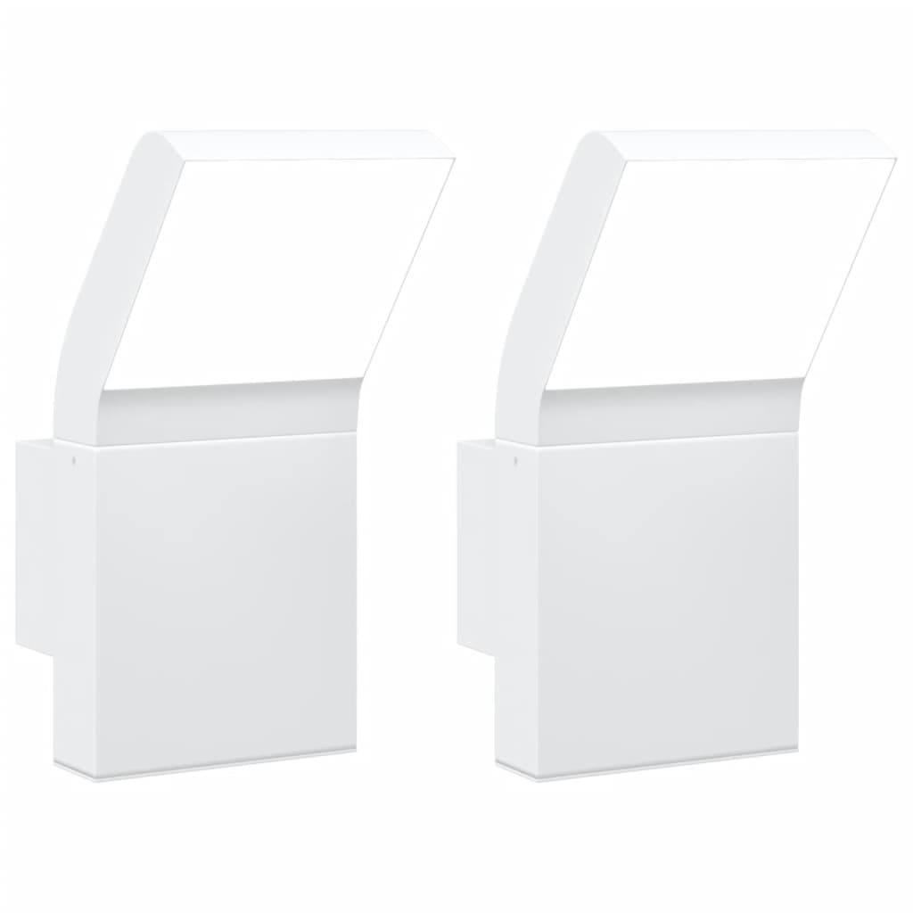 Vidaxl Lampade a parete da esterno 2 St Caschi LED in alluminio bianco
