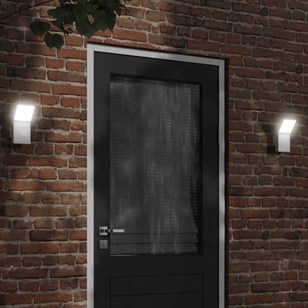 Vidaxl Lampade a parete da esterno 2 St Caschi LED in alluminio bianco