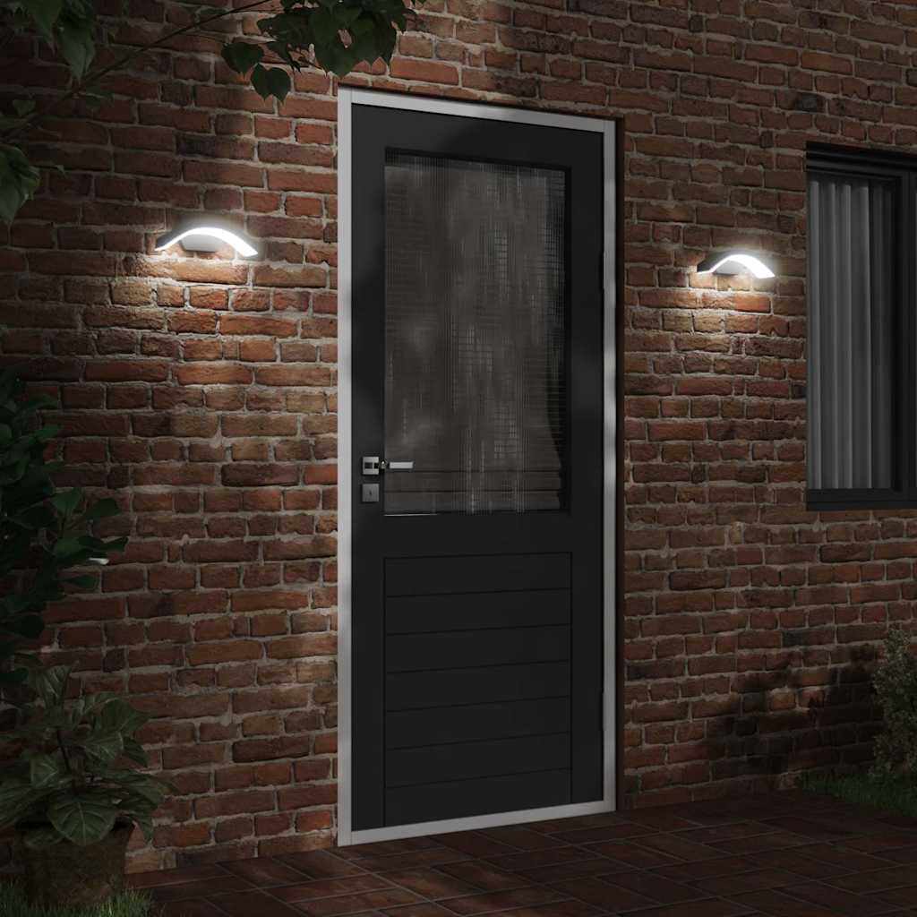 Vidaxl Lampade a parete da esterno 2 St Caschi LED in alluminio nero