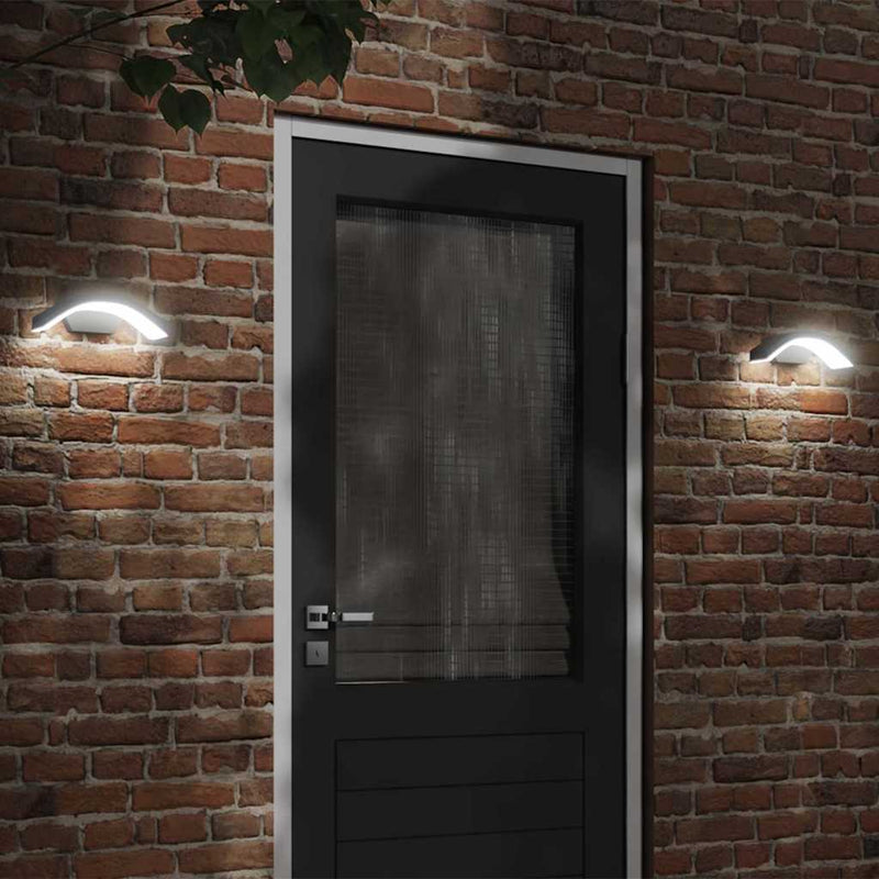 Vidaxl Lampade a parete da esterno 2 St Caschi LED in alluminio nero