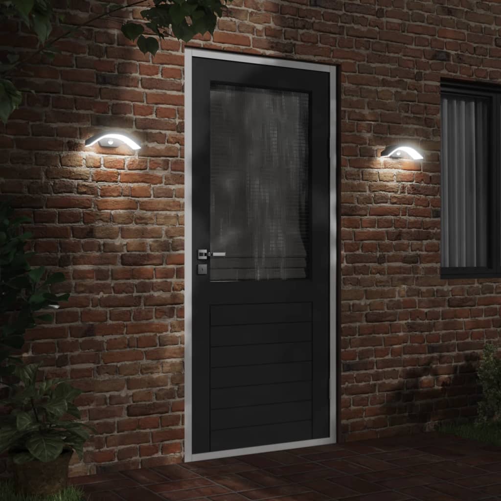 Vidaxl Lampada da parete da esterno LED con sensori fuso in alluminio nero