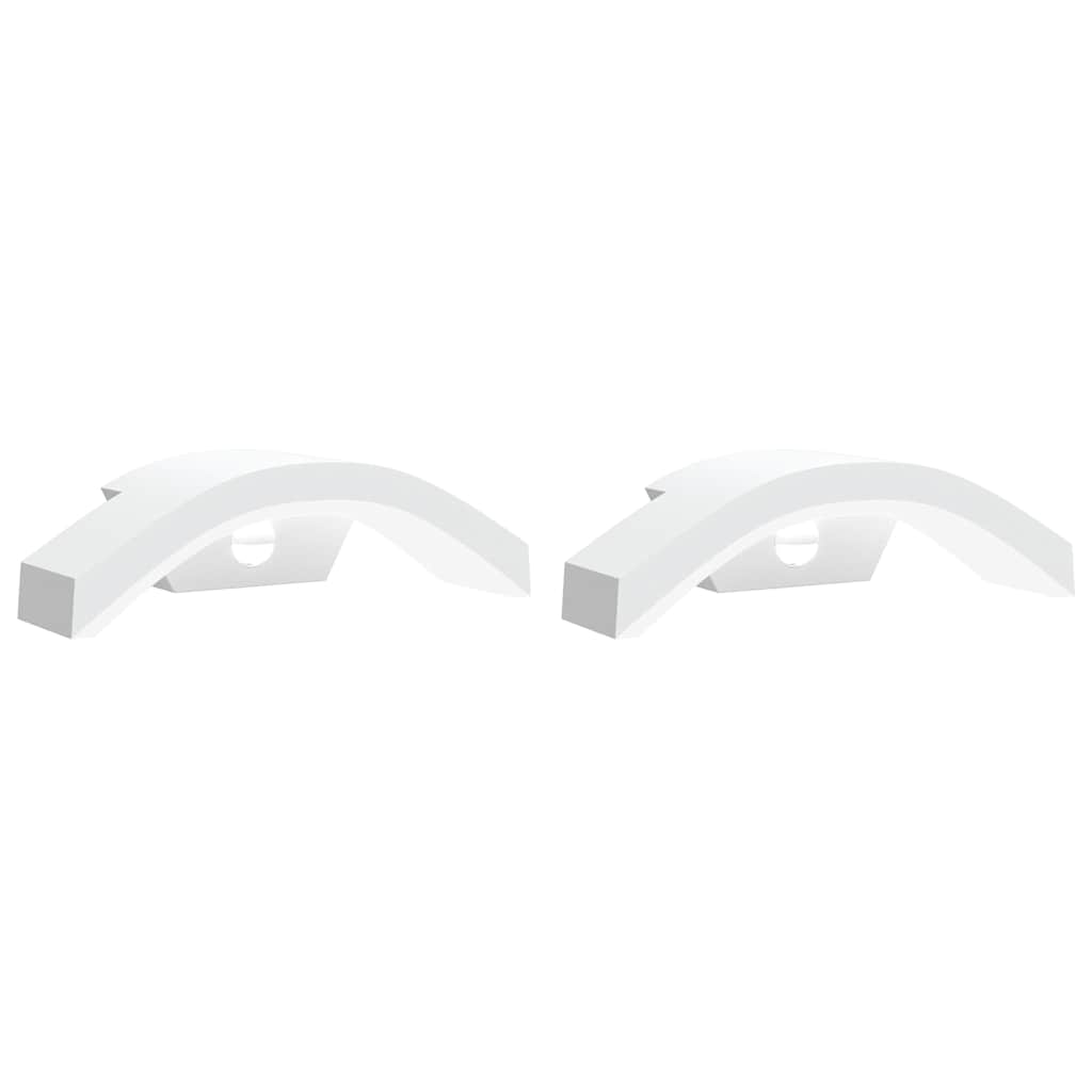 Vidaxl buitenwandlampen 2 st led met sensors gegoten aluminium wit
