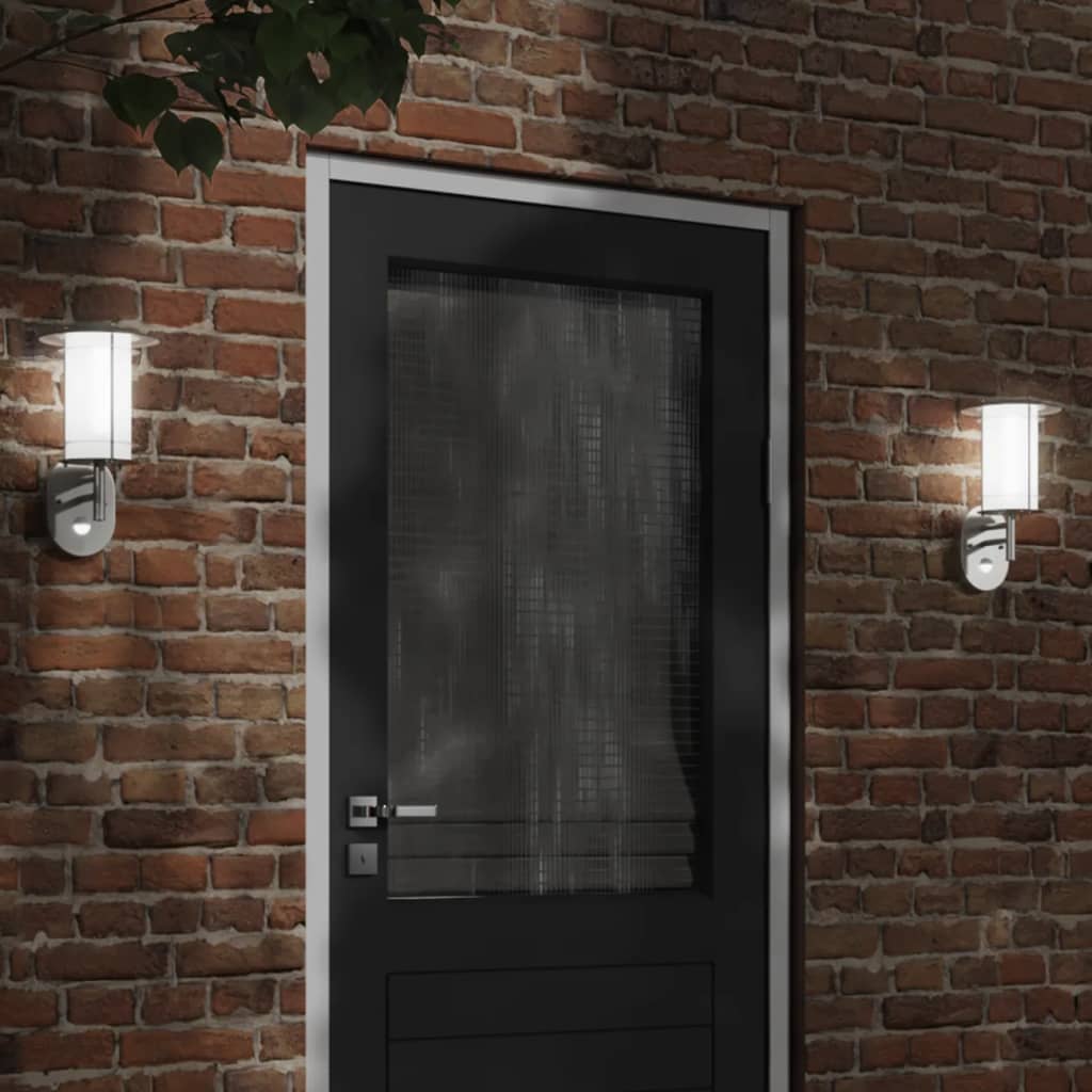 Vidaxl Lampade a parete da esterno 2 St con sensori in acciaio inossidabile colorato