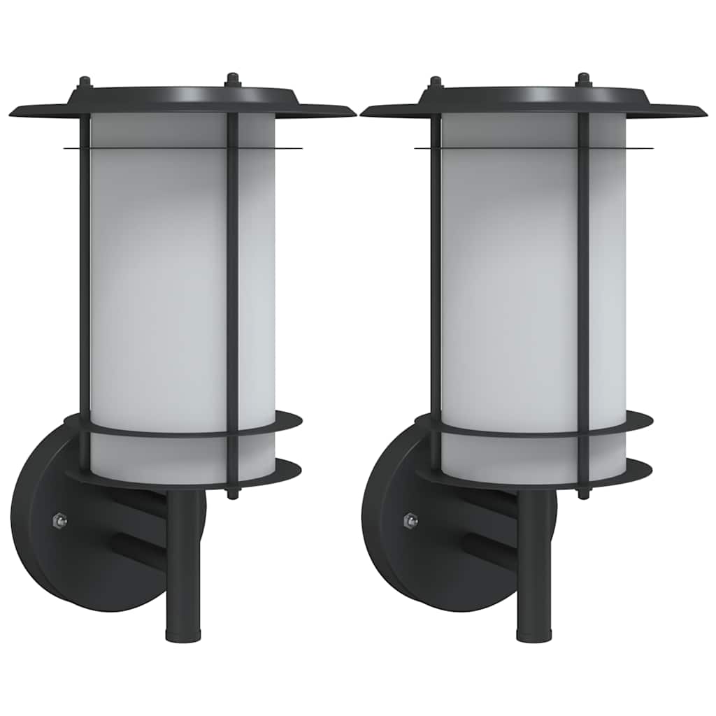 Vidaxl Lampade a parete da esterno 2 St Acciaio inossidabile nero