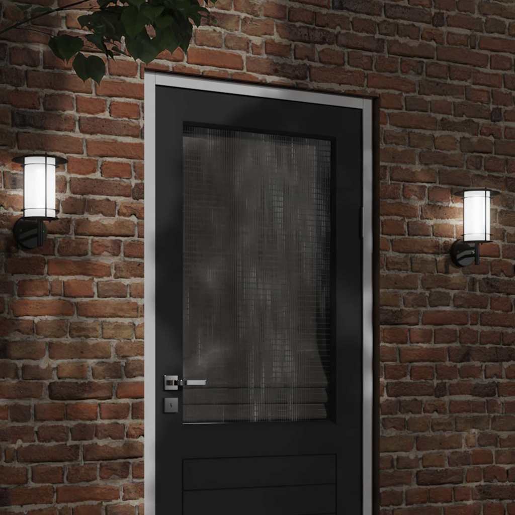 Vidaxl Lámparas de pared al aire libre 2 de acero inoxidable
