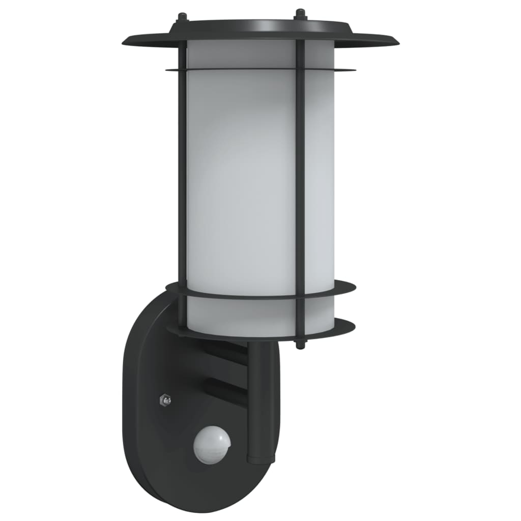 Vidaxl Lampada a parete da esterno con sensore in acciaio inossidabile nero
