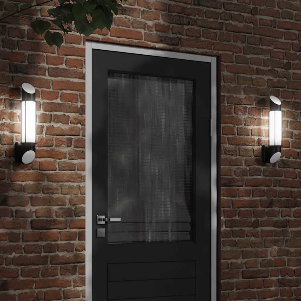 Vidaxl Lampada da parete da esterno in acciaio inossidabile nero
