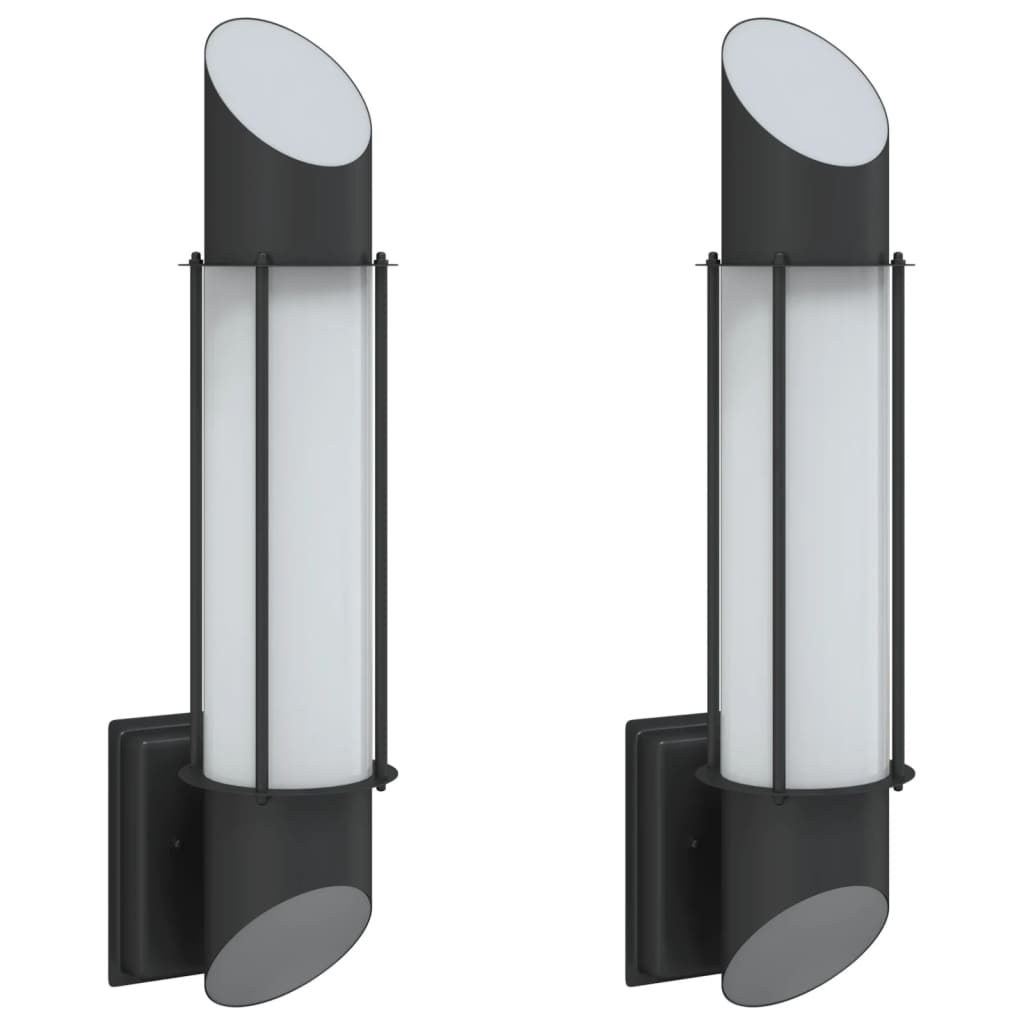 Vidaxl Lámparas de pared al aire libre 2 de acero inoxidable