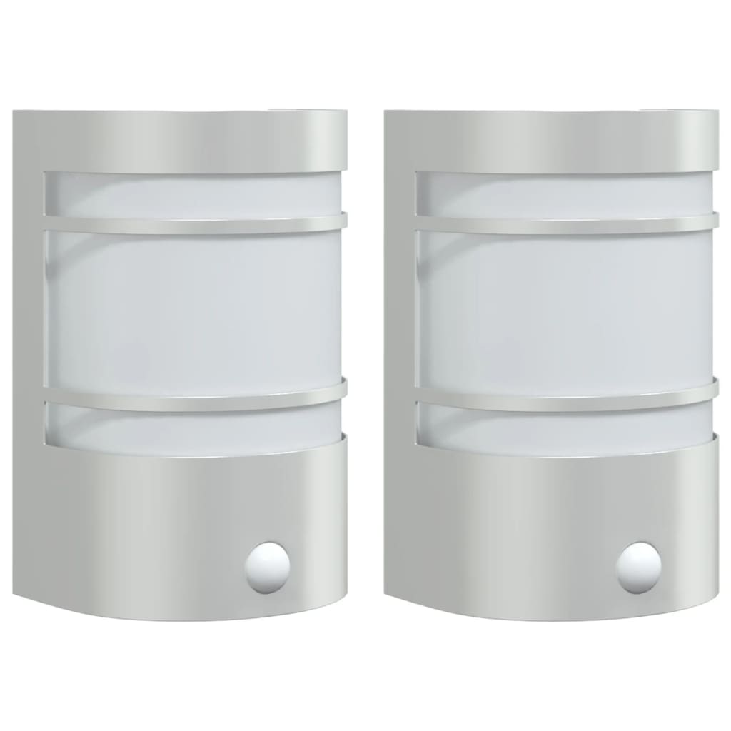 Vidaxl Lampade a parete da esterno 2 St con sensori in acciaio inossidabile colorato