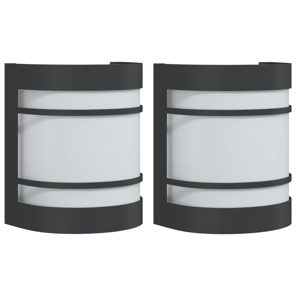 Vidaxl Lampade a parete da esterno 2 St Acciaio inossidabile nero