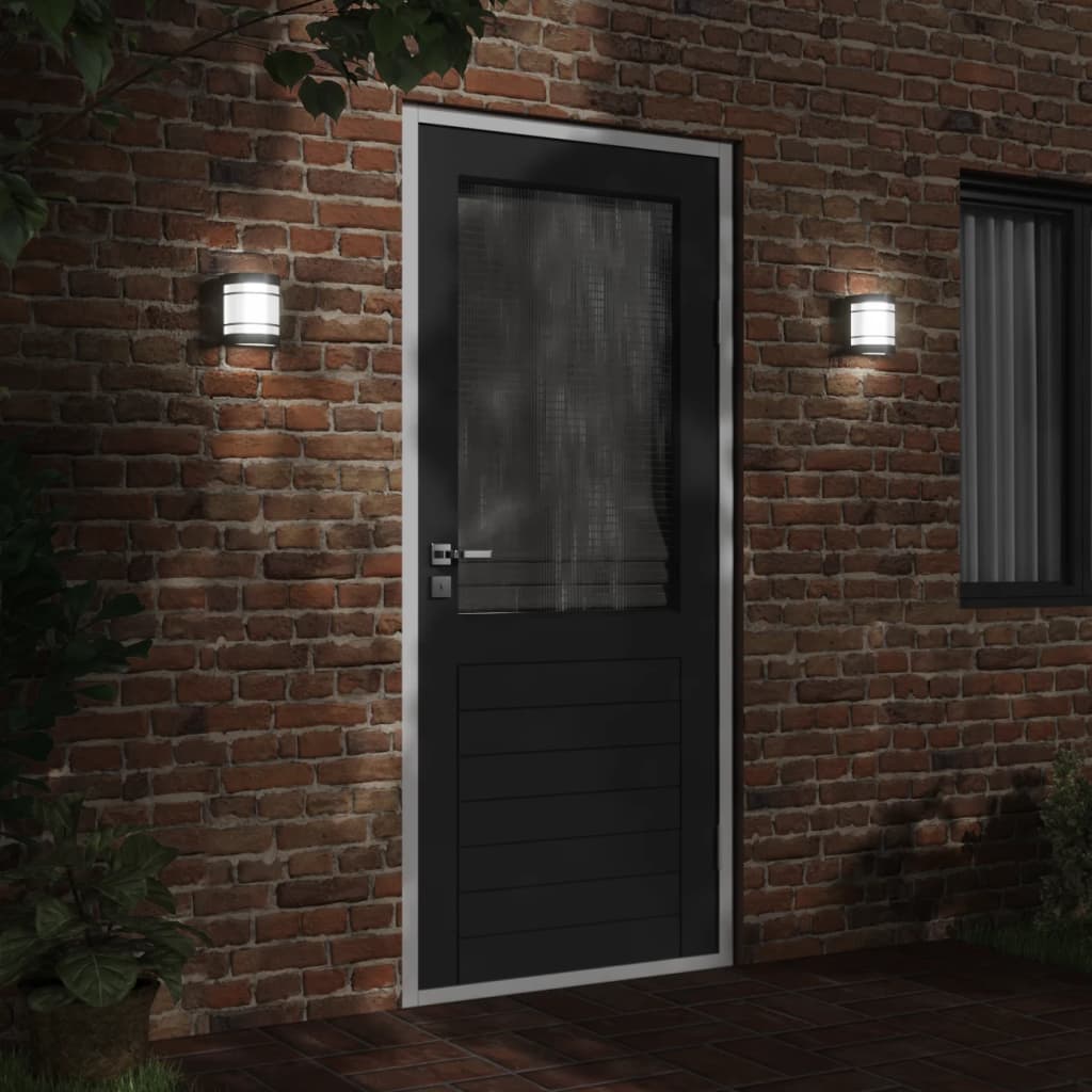Vidaxl Lampade a parete da esterno 2 St Acciaio inossidabile nero