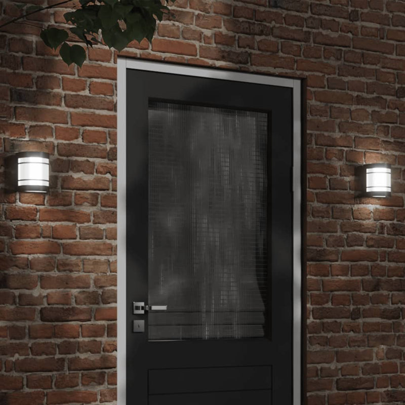 Vidaxl Lampade a parete da esterno 2 St Acciaio inossidabile nero