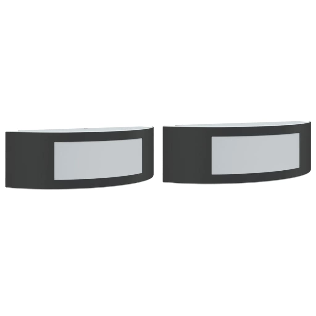 Vidaxl Lampade a parete da esterno 2 St Acciaio inossidabile nero