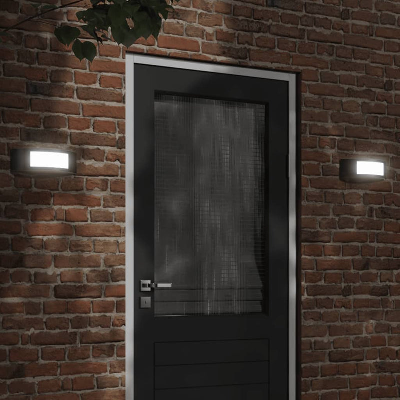 Vidaxl Lampade a parete da esterno 2 St Acciaio inossidabile nero